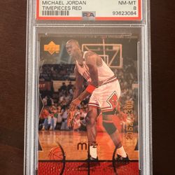 1998 Upper Deck MJx Timepieces Michael Jordan Red #35 /2300 PSA 8