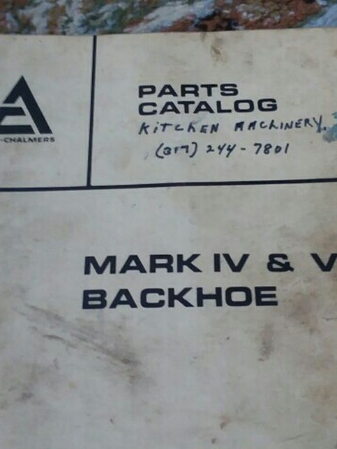 Allis-Chalmers Book Mark lv &V BACKHOE