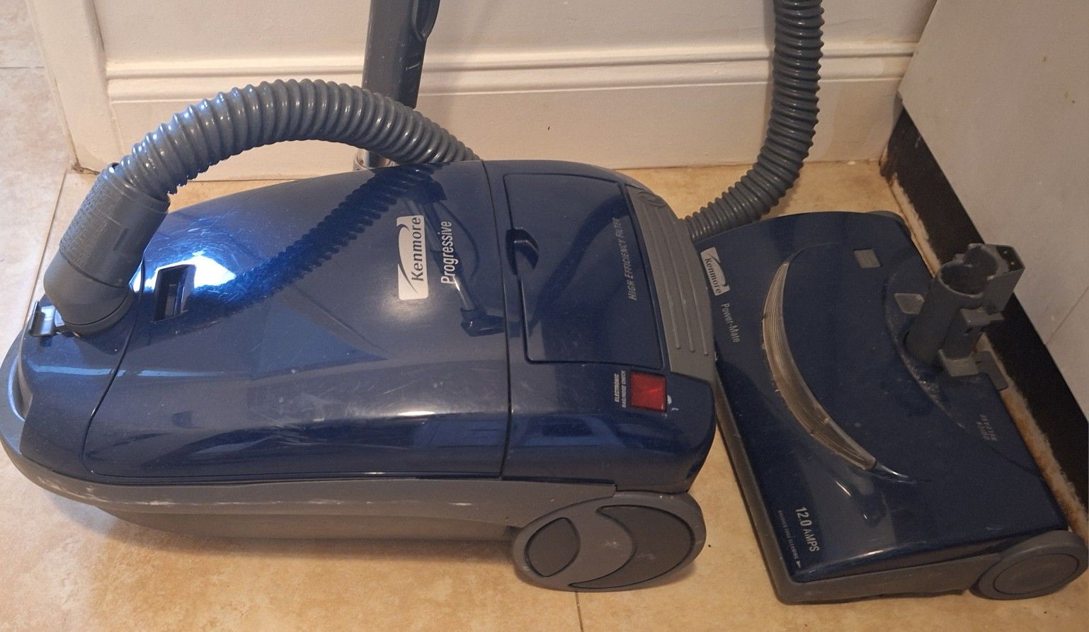 Kenmore heavy duty Progressive True Hepa Filter 360 Canister Vacuum Model 116 WORKS GREAT! Have 6 brand new bags and attachments as shown included