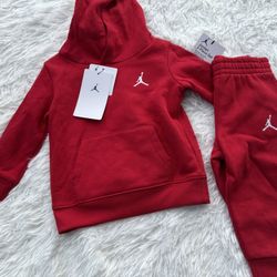 Jordan Kids Red Hoodie and Joggers Set New 24months