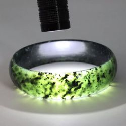 Chinese beautiful genuine natural black green jade gem bangle bracelet size 10