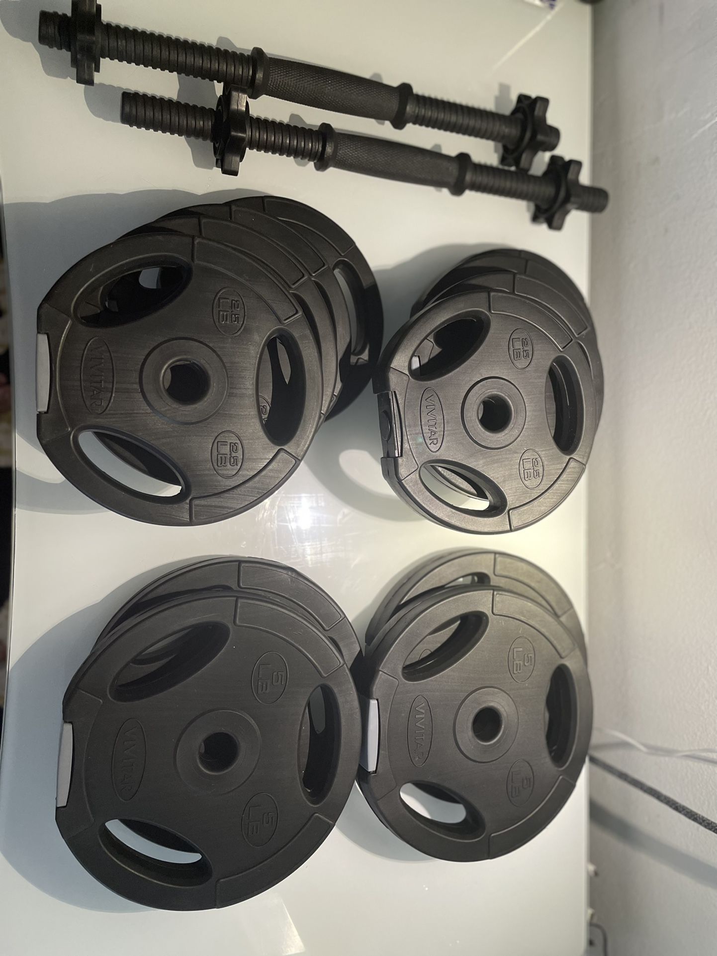 Vivitar Adjustable 45 Lb Weight Training Dumbbell Set Fitness Exercise Barbells