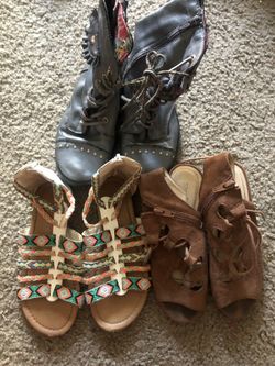 Size 2 Sketcher Girl boots and sandals
