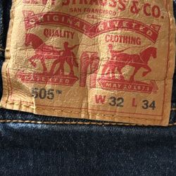 Levi Strauss Levi’s -men’s Jeans 505 32x34 Dark Blue 