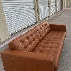 Real Leather Carmel Sofa For Sale