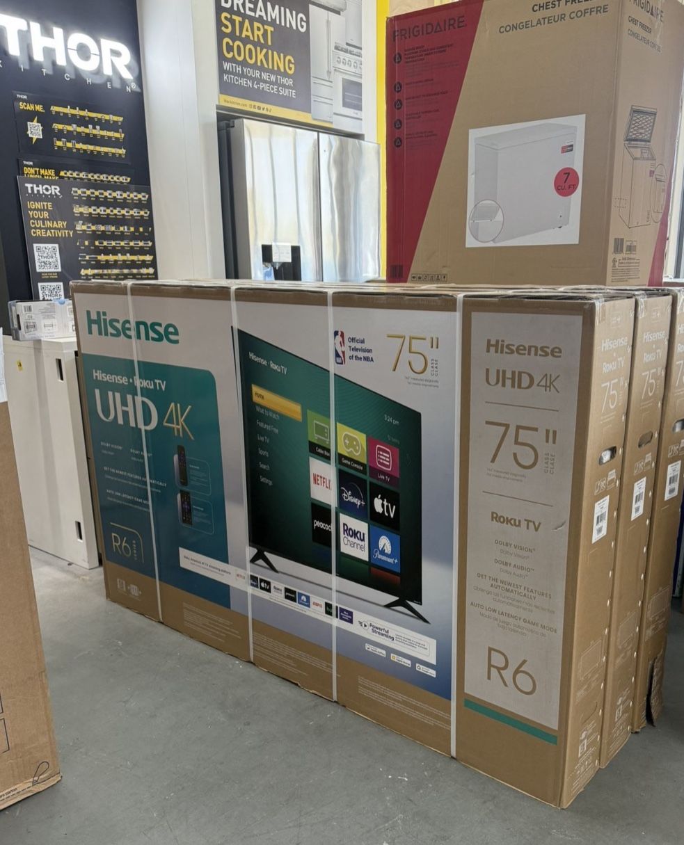75” HISENSE ROKU R6 4K SMART TV