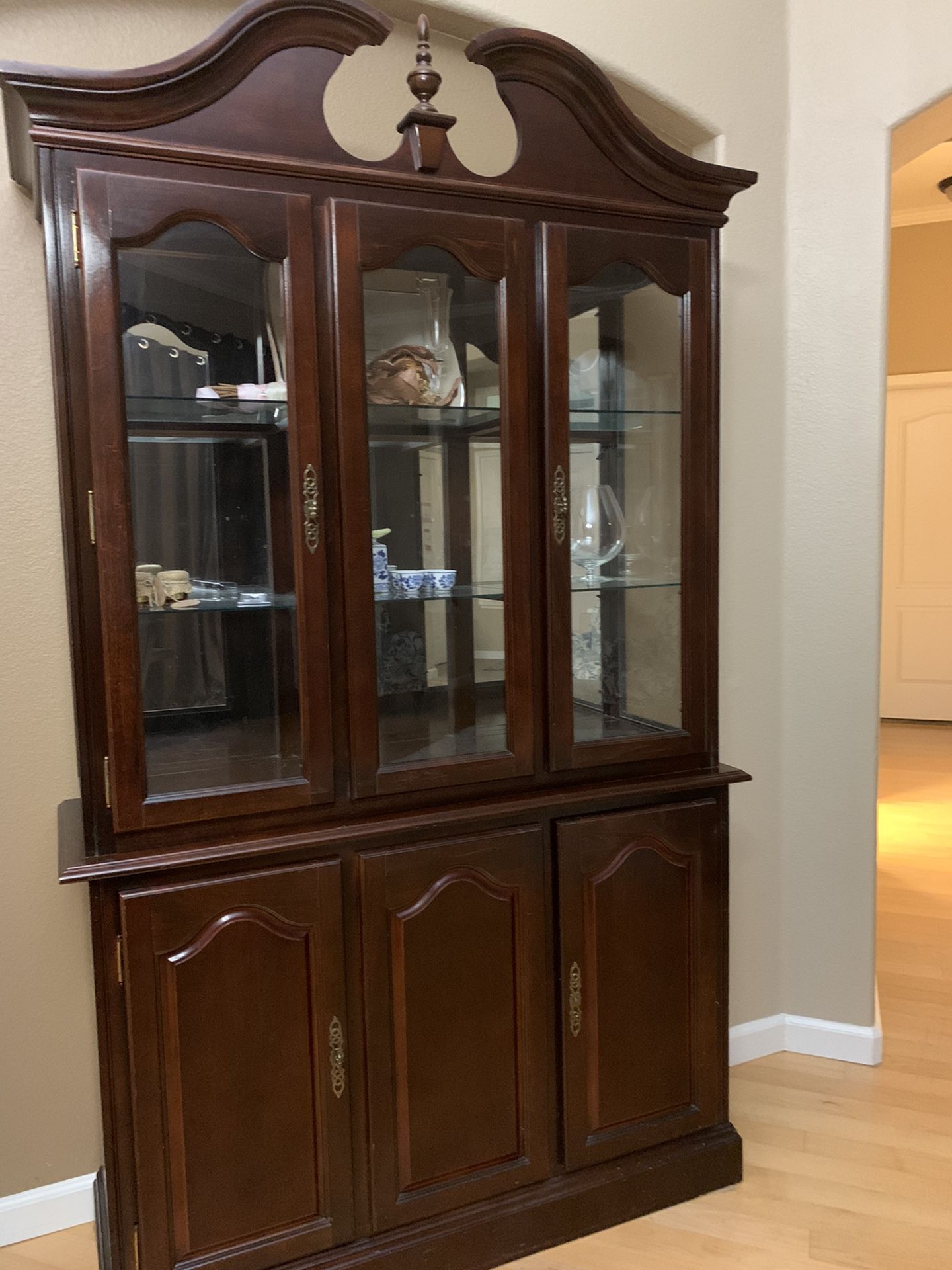 China Cabinet - Height is 80 inches and width is 47 inches 