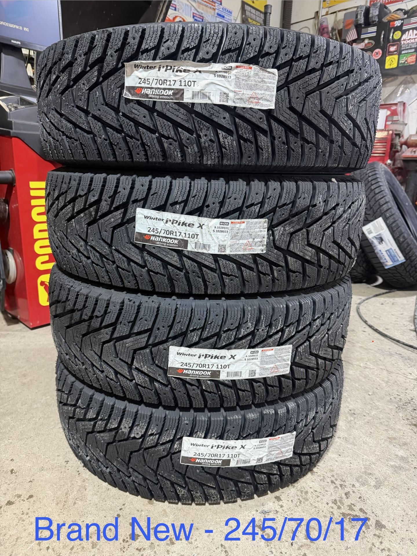 (4) - 245/70/17 Hankook Winter iPike X Snow Tires