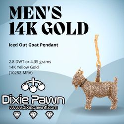 Men’s 14K Gold & Cz Goat Pendant – Iced Out, Heavy & Bold 