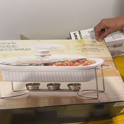 New Rectangular Ceramic Food Warmer.
