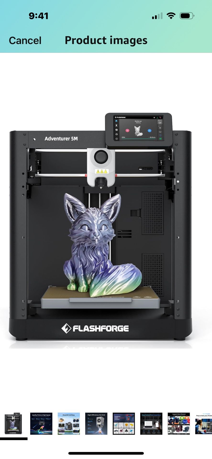 FLASHFORGE Adventurer 5M 3D Printer with Fully Auto Leveling, Max 600mm/s High Speed Printing, 280°C Direct Extruder with 3S Detachable Nozzle, Core X