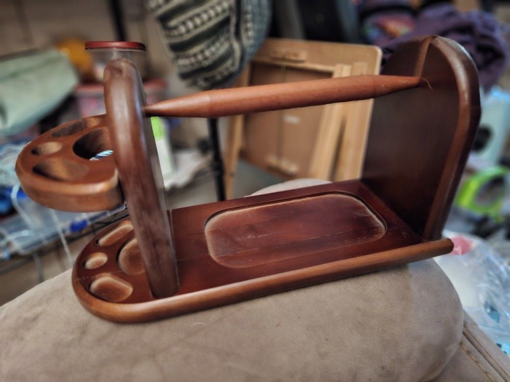 Yarn Spindle With Crochet Hook Holder