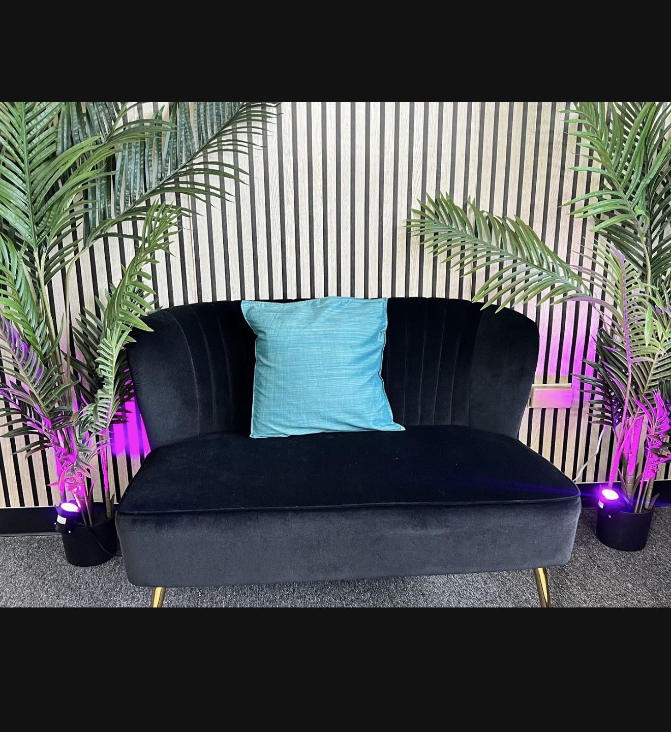 Brand New Black Velvet Couch