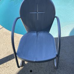 Vintage silver metal outdoor chair