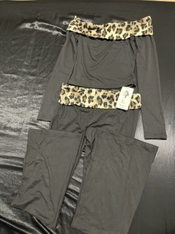 Cheetah Print Leggings and Cropped Long sleeve