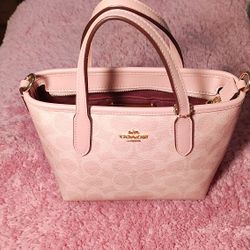 coach powder pink mini tote