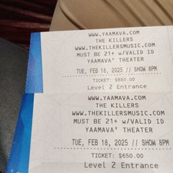 2 Concert Tickets: The Killers 