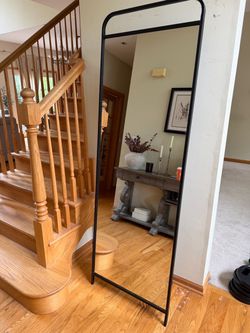 72” Full Length Black Metal Floor Mirror