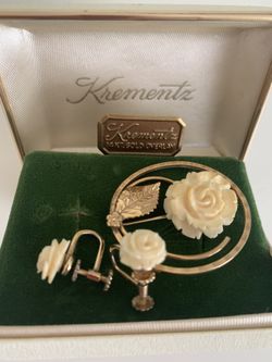 Antique Broach and earrings set
