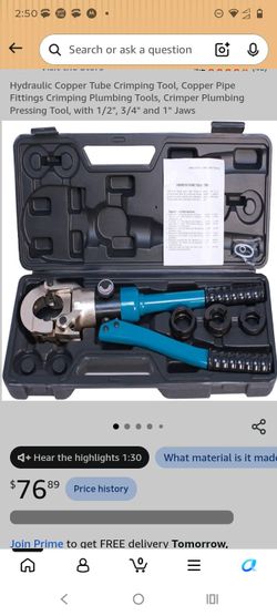 Hydraulic Copper Pipe Crimping Tool Kit
