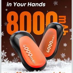 Rechargeable Hand Warmers 2 Pack - 8000mAh Electric Hand Warmers, Instant 2s Heating, 3 Heat Levels with Digital Display, Safe Gift for Men & Women –
