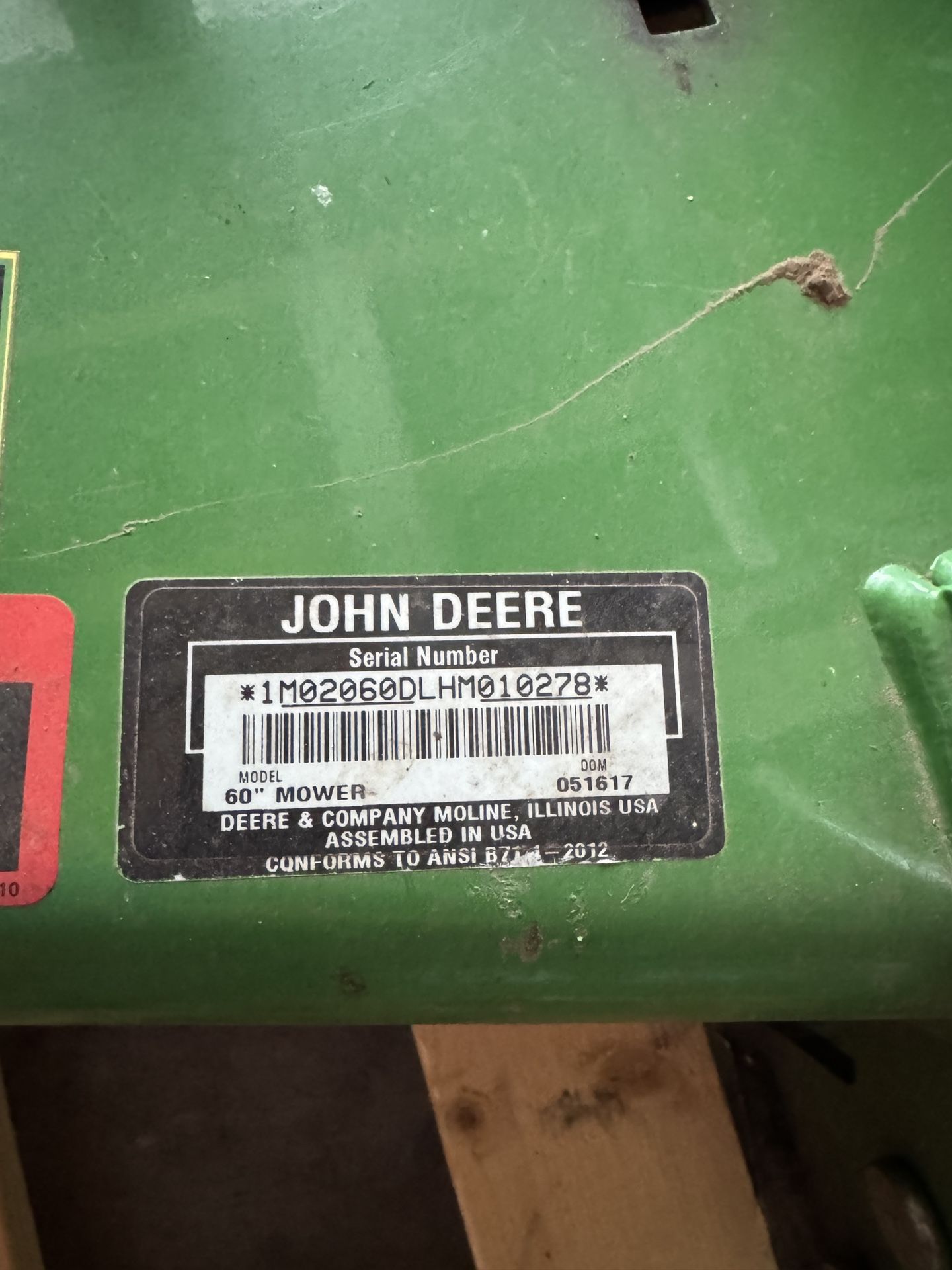 John Deer 60” Mower Deck With Mulching Kit