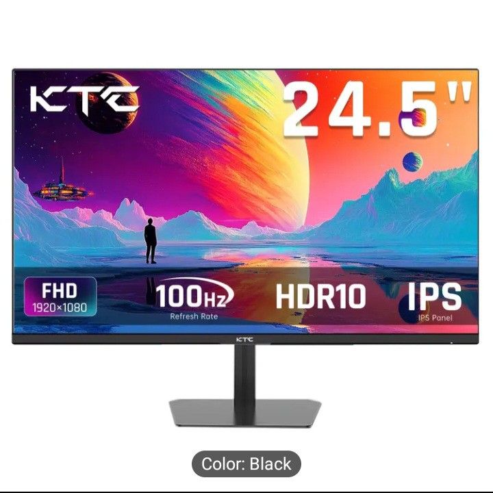 KTC 24.5 Inch 100Hz IPS Computer Monitor - FHD (1920 X 1080P), Anti-Blue Light Screen, 126% SRGB, 16.7M, Support FreeSync And GSync