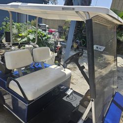 2-seater Club Car golf cart.
