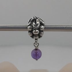 PANDORA | GRAPE BUNCH PURPLE AMETHYST DANGLE CHARM  RARE RETIRED