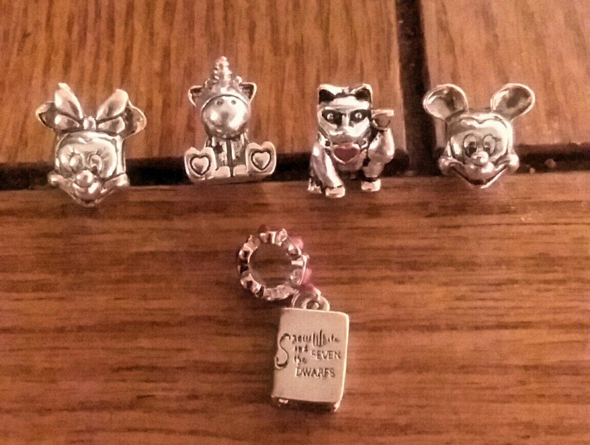 Five Pandora Charms All Stamped All Authentic