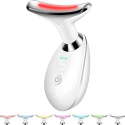 Face and Neck Massager Tool, 7-in-1 Color Red-Light-Therapy Wand for Skin Care