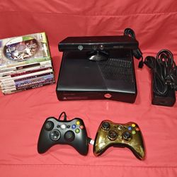 Xbox 360 with Games and Controllers 