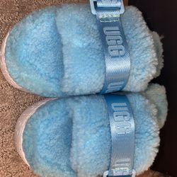 Blue UGG slides 