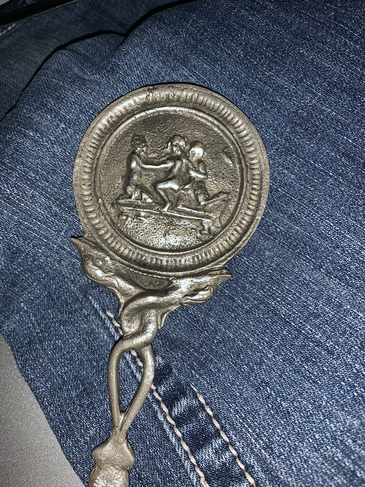 VINTAGE METAL MIRROR ( Egyptian???)