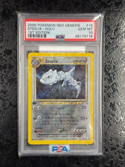 2000 POKÉMON NEO GENESIS STEELIX - HOLO 1st EDITION #15 - PSA 10