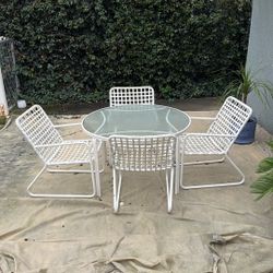 Glass Table Set With 4 Chairs