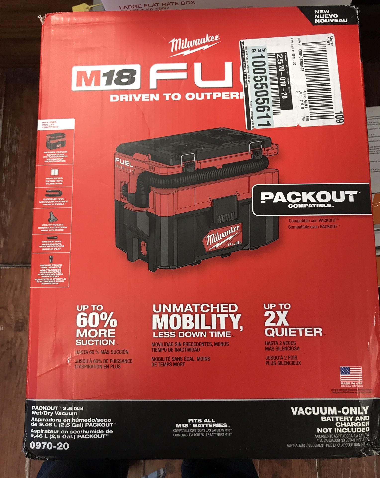 Milwaukee 0970-20 Packout Wet dry Vacuum