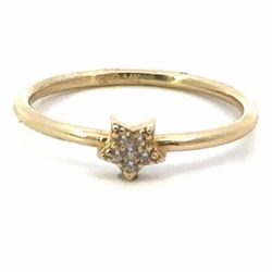 Woman’s Ladies 14k Yellow Gold CZ Cubic Zirconia Star Stacking Band Ring Size 7 GP3102623