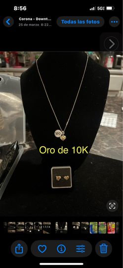 Cadena y aretes de oro
