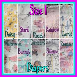 5 Single Reborn Diapers Size 1