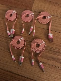 5 for $10 Brand New Pink iPhone Chargers Charger Charge & Data Sync USB Cables 5 6 6S 7