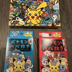 Pokemon Japanese Center Playing Cards Taruka & Babanuki Old Maid  Set 3 Boxes