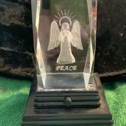 3-D laser cut crystal piece Angel