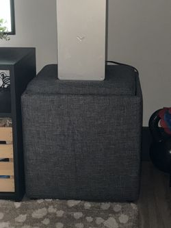 Two Gray Storage Bins