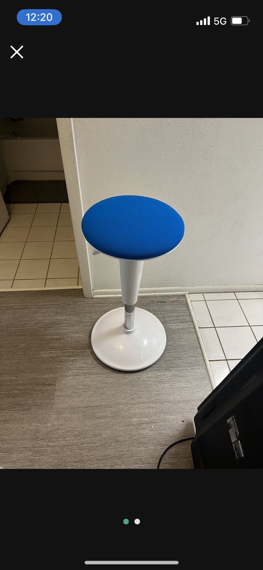 Brenton Studio Jaffin Fabric Active Stool, Blue/White