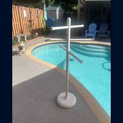 Pool & Spa Towel Rack Premium Extra Tall Towel Tree Outdoor PVC White