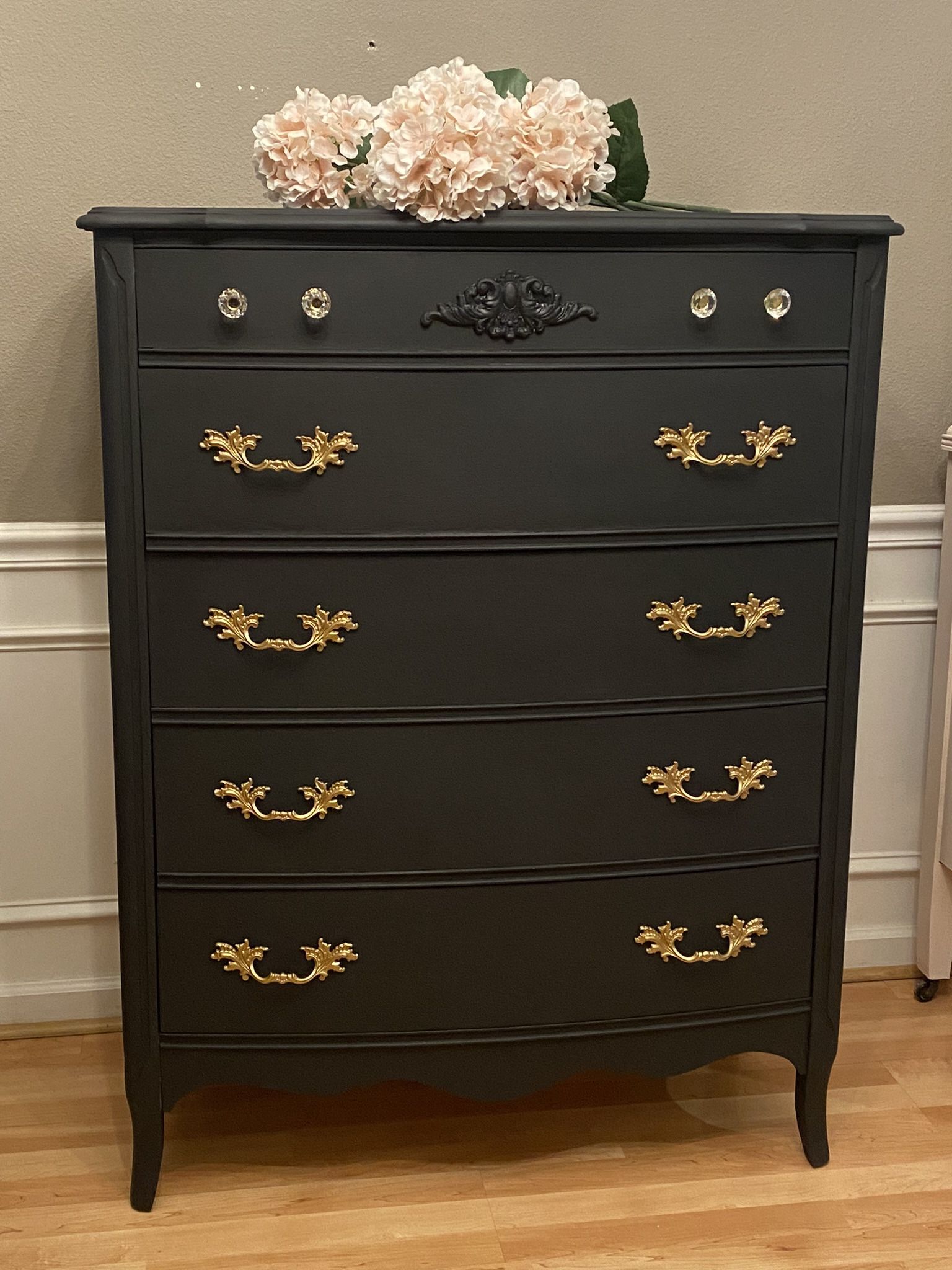 french provincial 5 drawer dresser