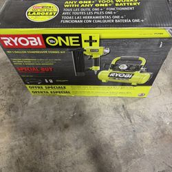 Ryobi 18v 1 Gallon Compressor Nail Gun Combo(new)