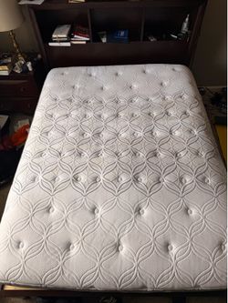 King-Size Bed Frame with Storage Headboard & Side Wardrobes + King Mattress