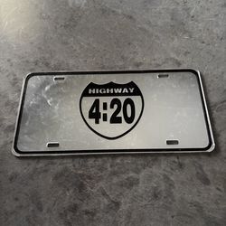 Highway 420 Mirrored Black Novelty Plate